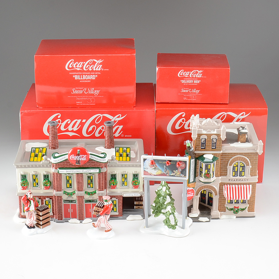 Department 56 "Coca-Cola" Holiday Snow Village Accessories