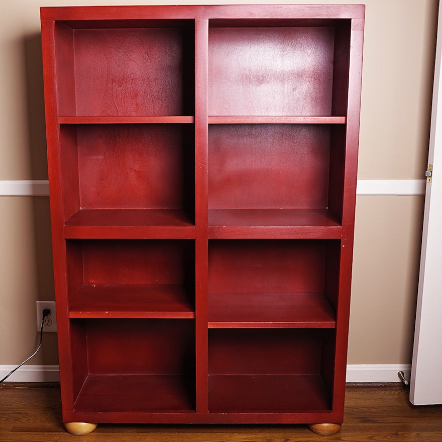 Red Wooden Bookshelf