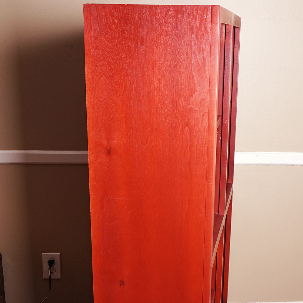 Red Wooden Bookshelf