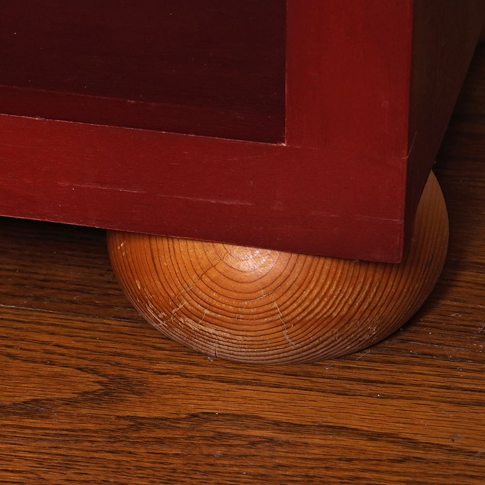 Red Wooden Bookshelf