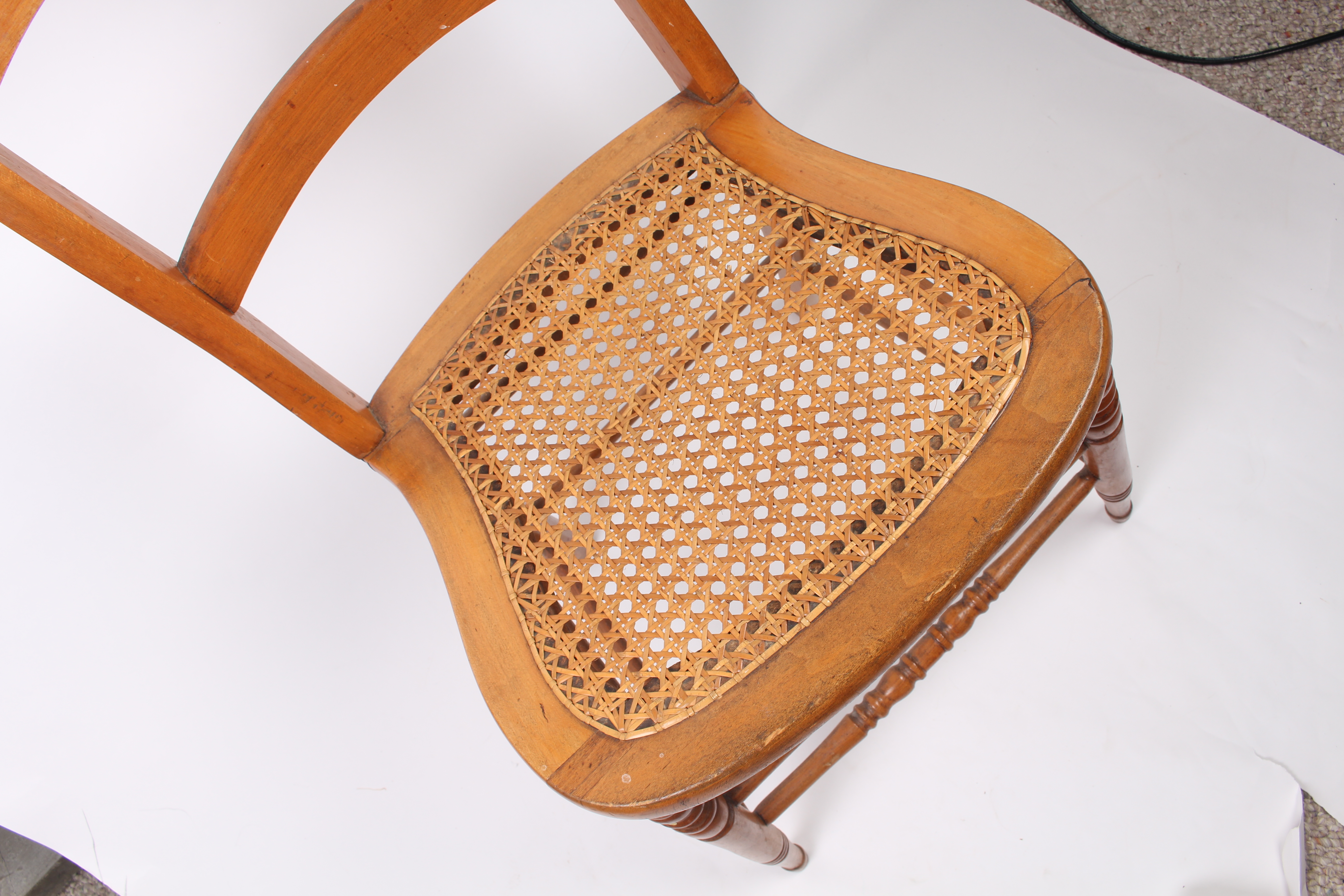 Set of Five Cane Seat Side Chairs