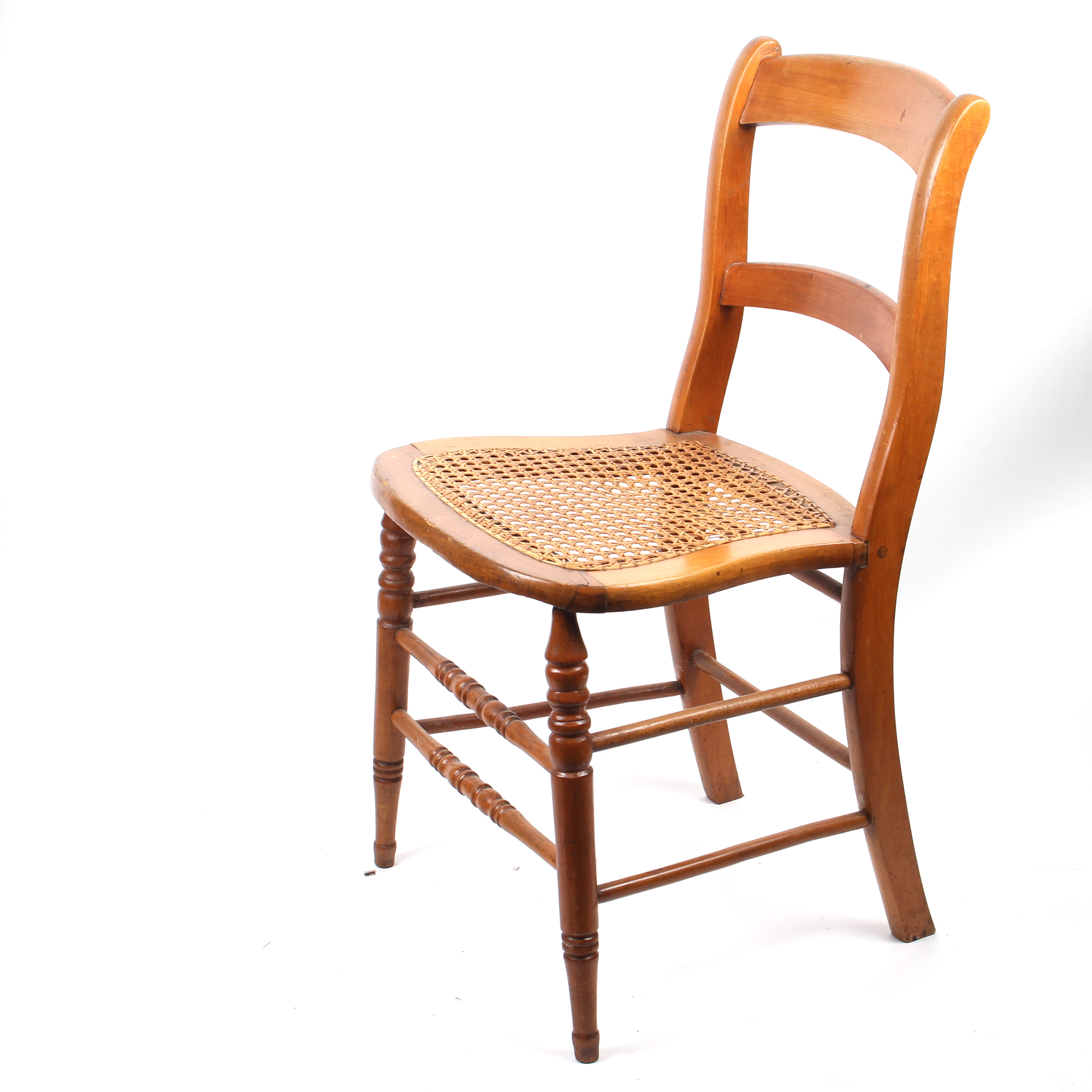 Set of Five Cane Seat Side Chairs