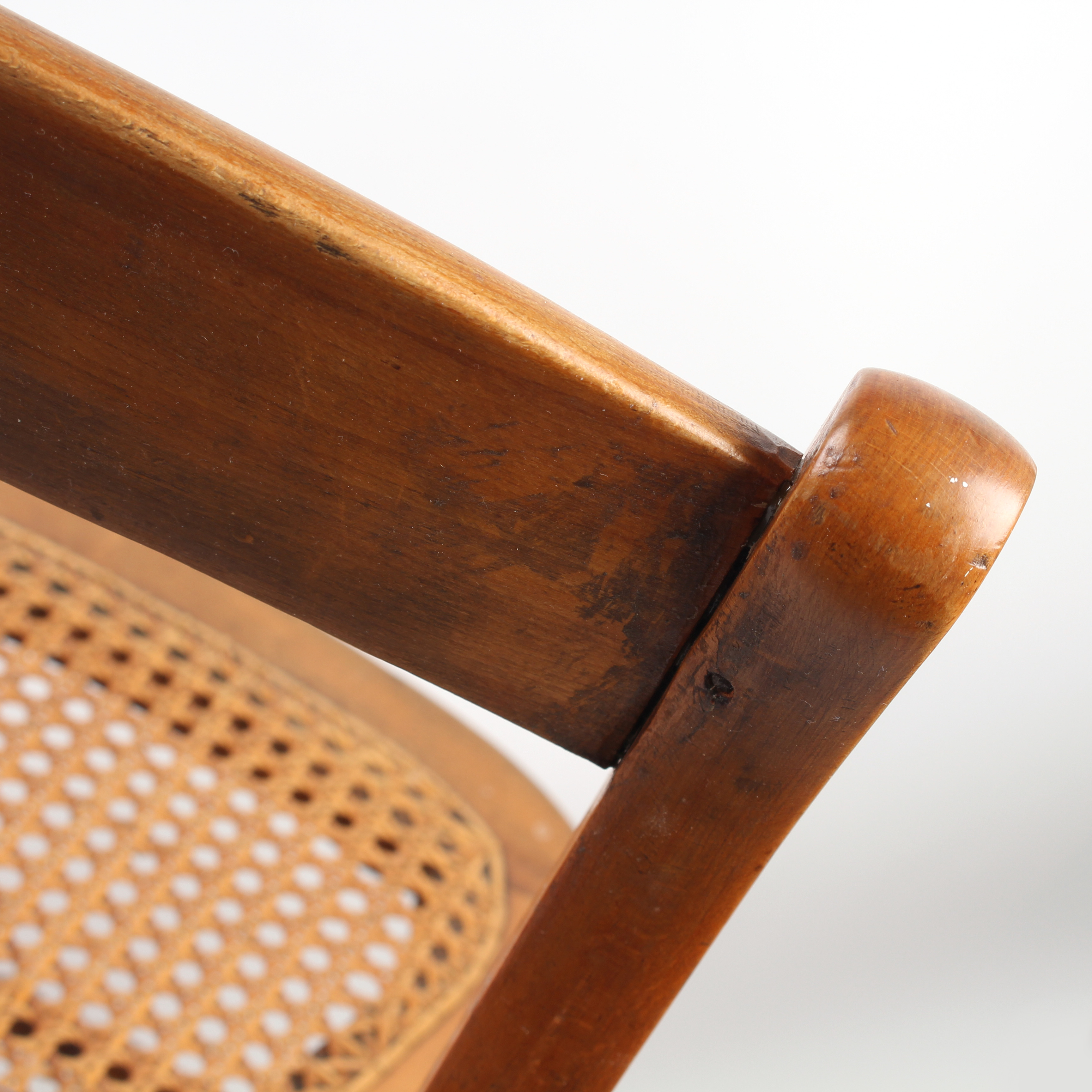 Set of Five Cane Seat Side Chairs