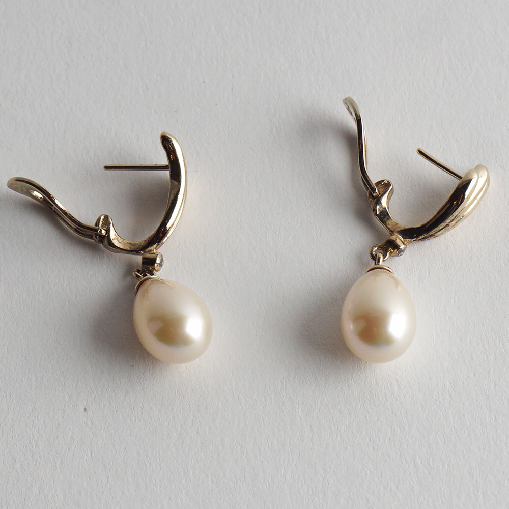 Faux Tear Drop Pearl Earrings by Majorica
