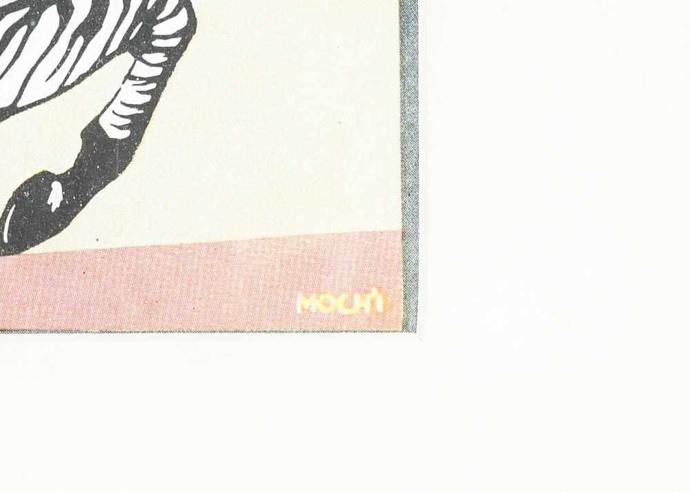 Moch'i Offset Lithograph of Zebras in Circus