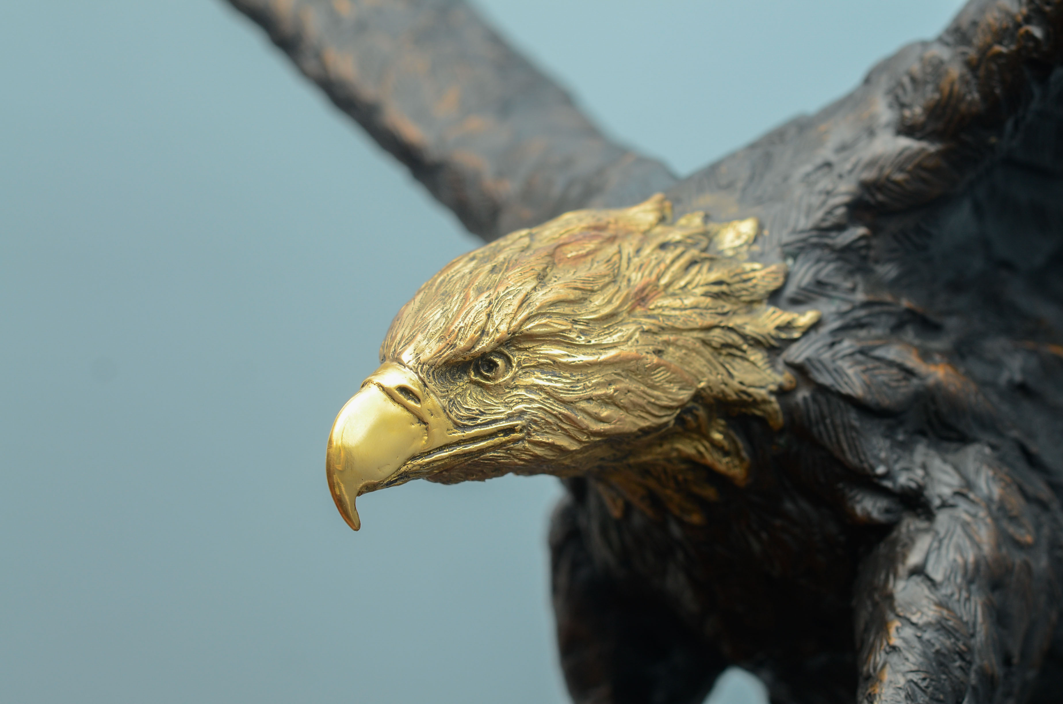 Lorenzo Ghiglieri's "American Bald Eagle" Bronze & Gold Sculpture