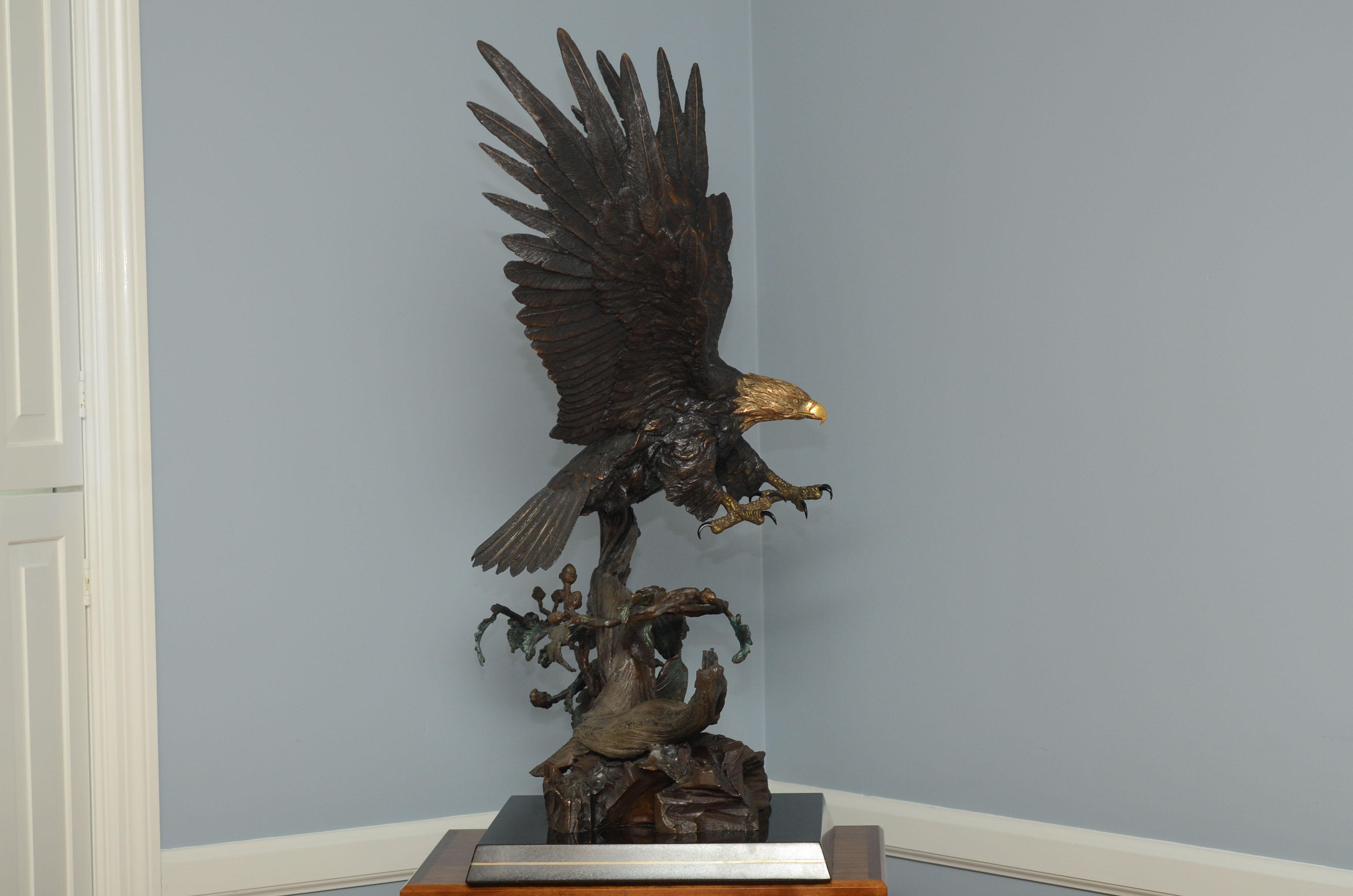 Lorenzo Ghiglieri's "American Bald Eagle" Bronze & Gold Sculpture