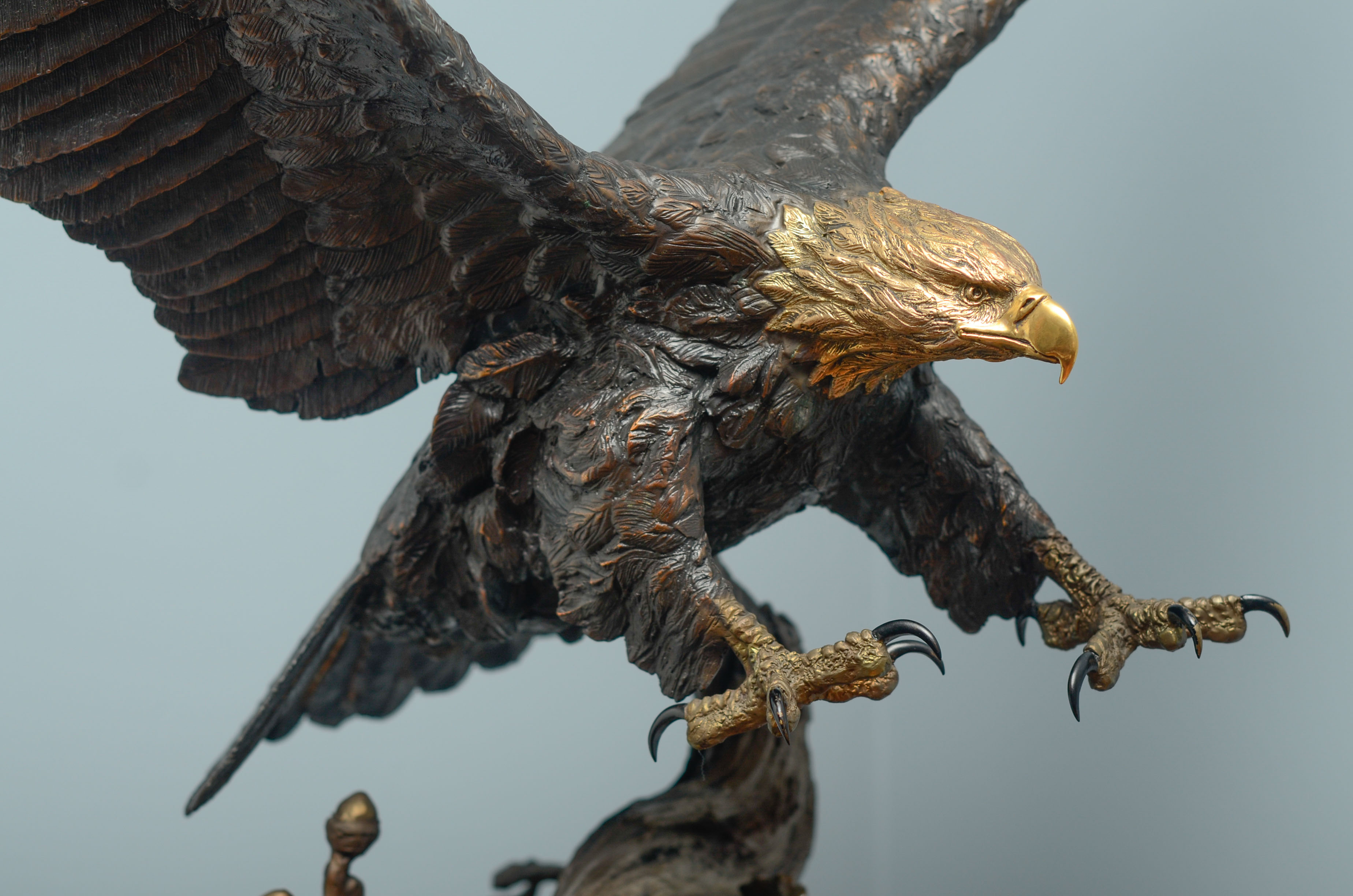 Lorenzo Ghiglieri's "American Bald Eagle" Bronze & Gold Sculpture