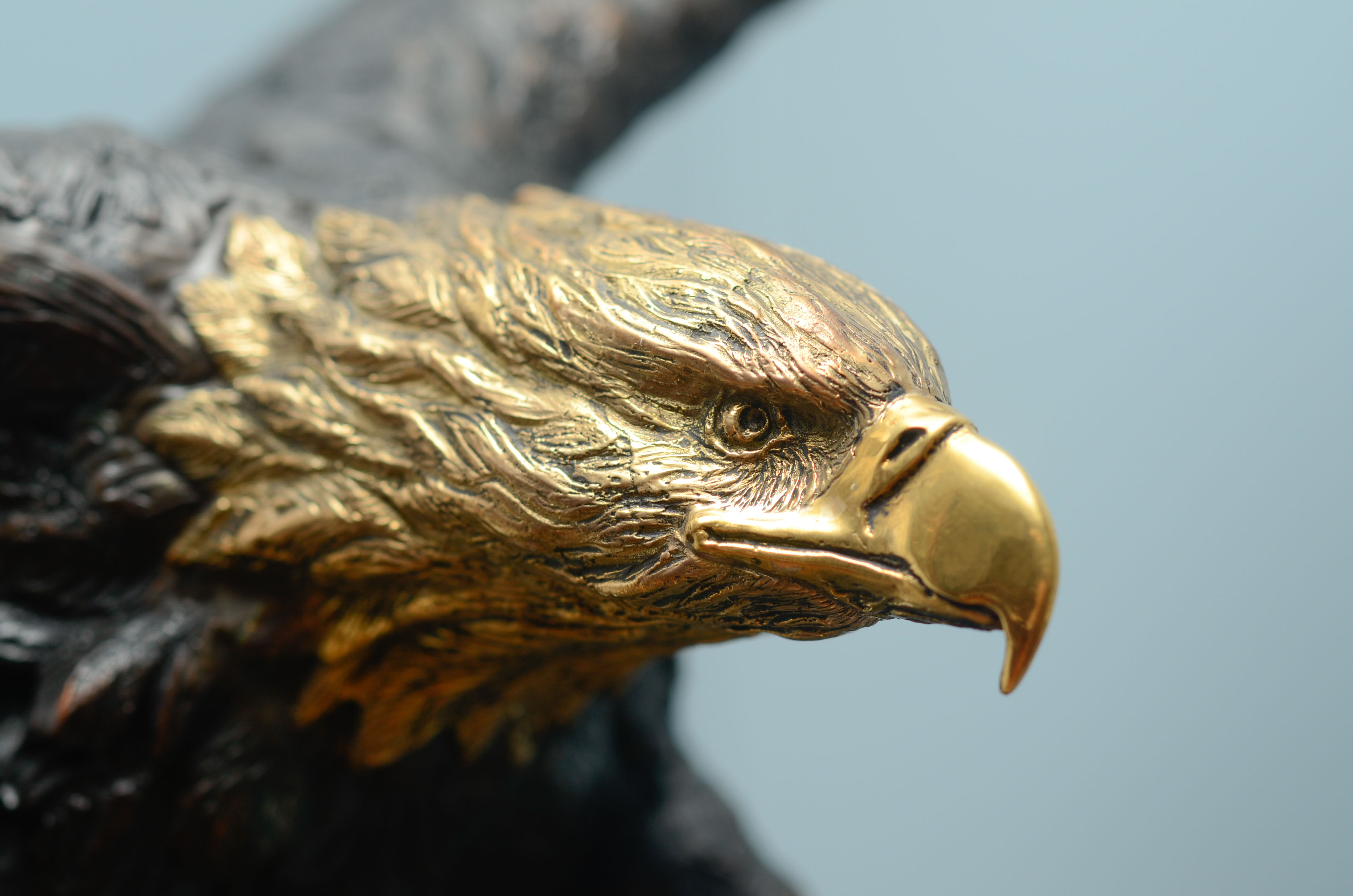 Lorenzo Ghiglieri's "American Bald Eagle" Bronze & Gold Sculpture