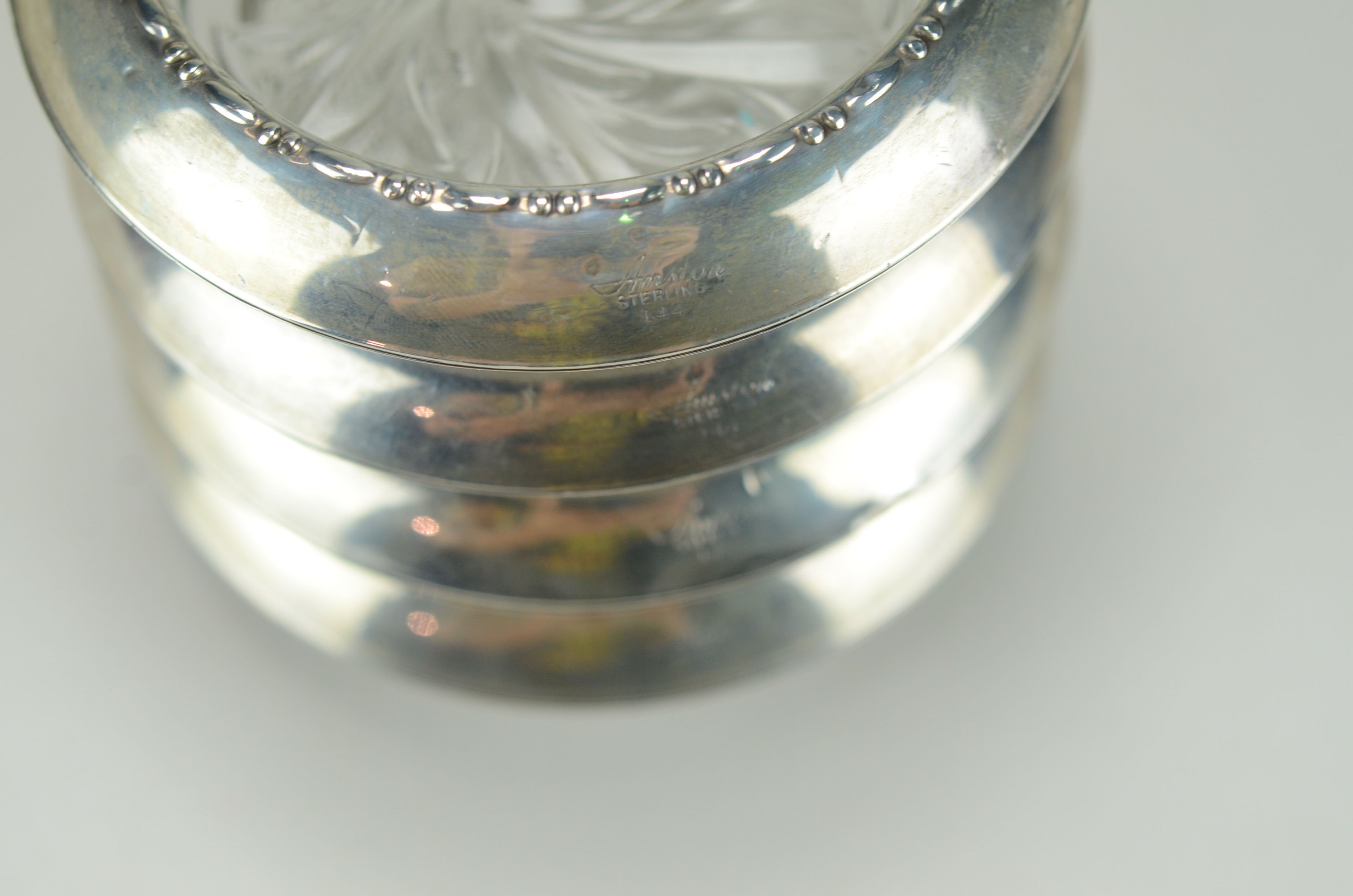 Amston Sterling and Glass Coasters