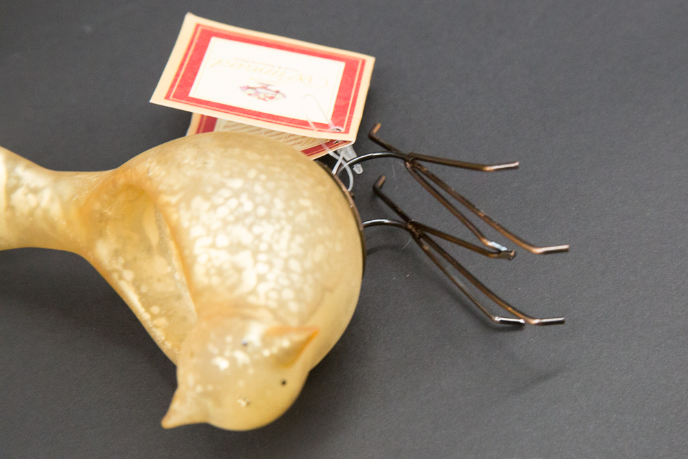 Set of Five Hand Blown Glass Birds