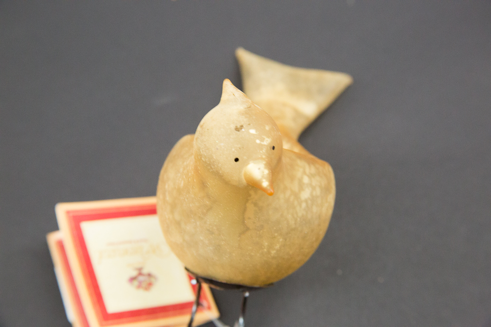 Set of Five Hand Blown Glass Birds