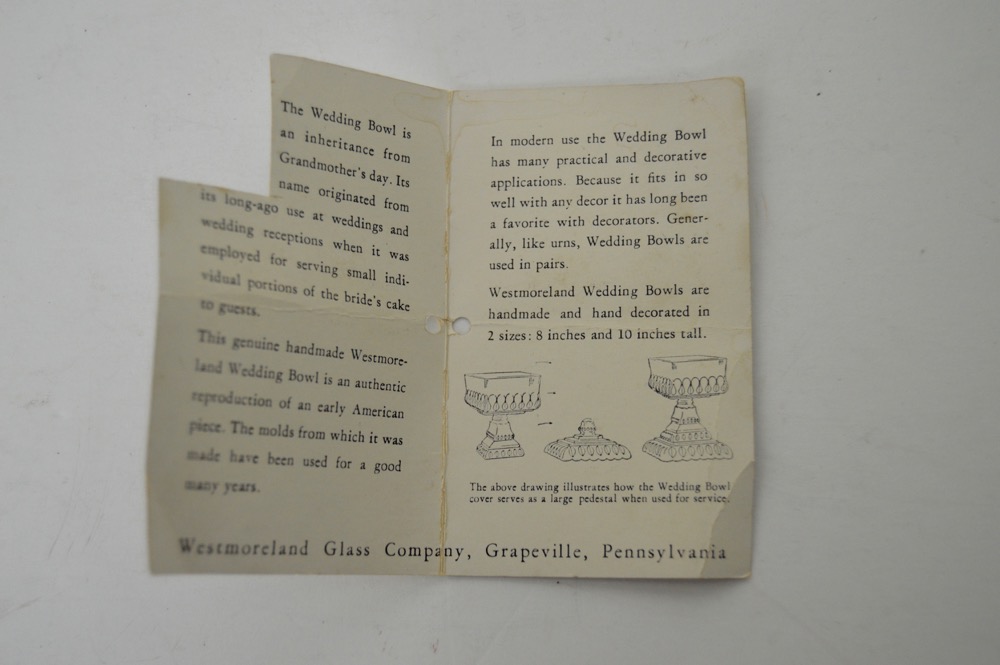 Vintage Westmoreland Handmade/Hand Decorated Wedding Bowl