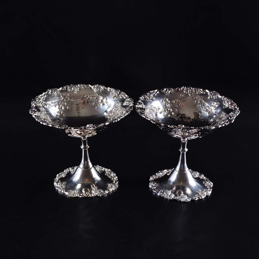 Pair of Barbour Silver Plate Compotes