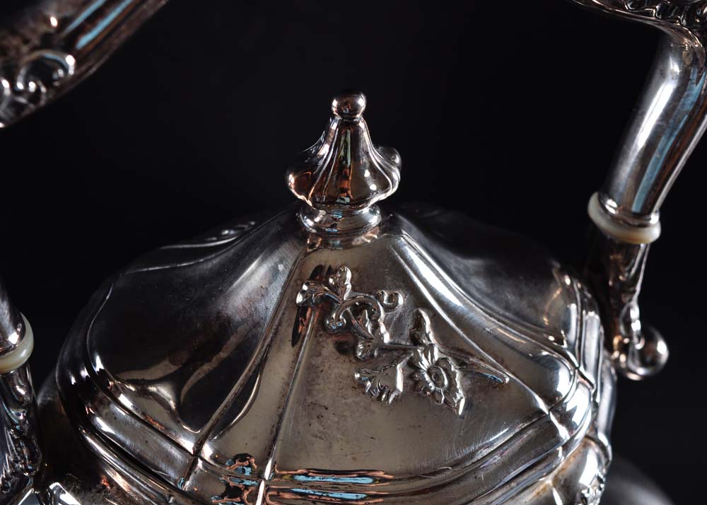 Reed and Barton Silver Plate Teapot on Burner