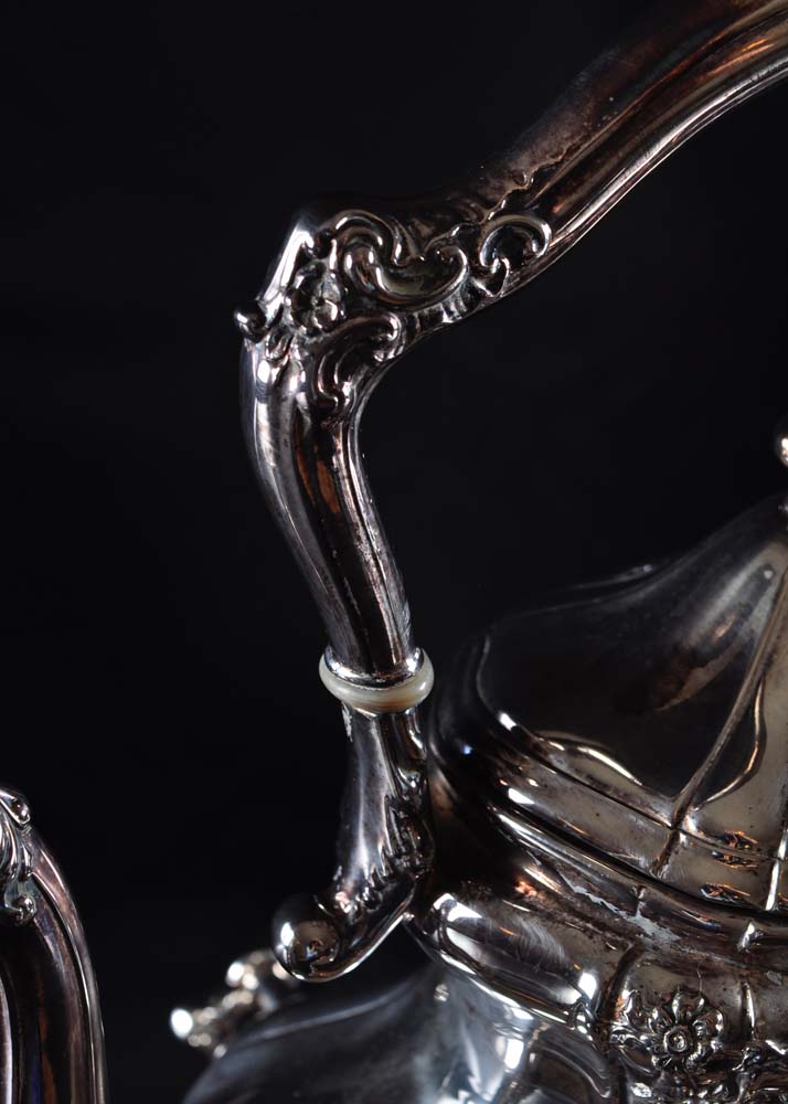 Reed and Barton Silver Plate Teapot on Burner