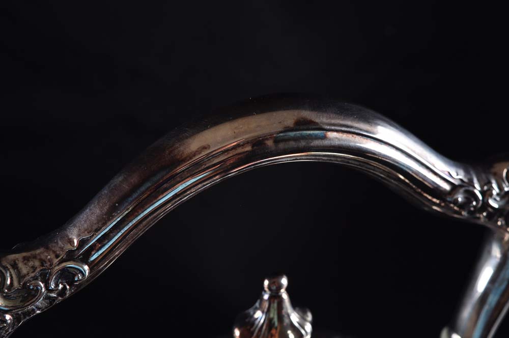 Reed and Barton Silver Plate Teapot on Burner