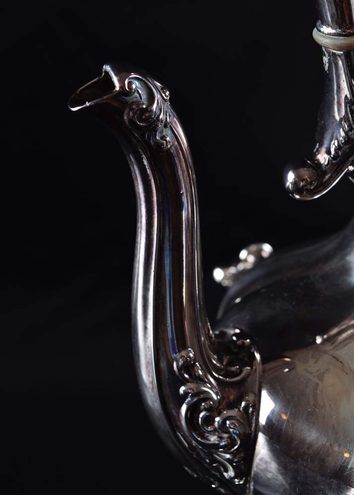 Reed and Barton Silver Plate Teapot on Burner