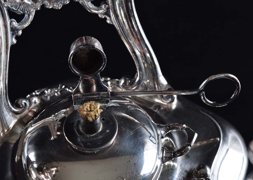 Reed and Barton Silver Plate Teapot on Burner