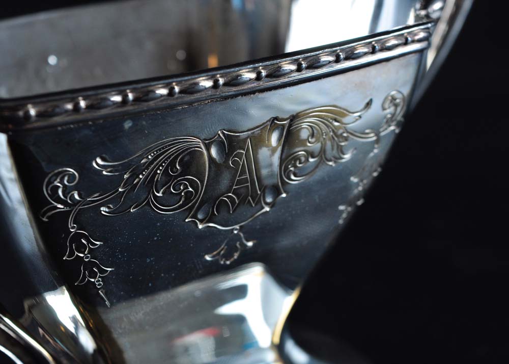 Chippendale Silver Plate Tea Set on Tray