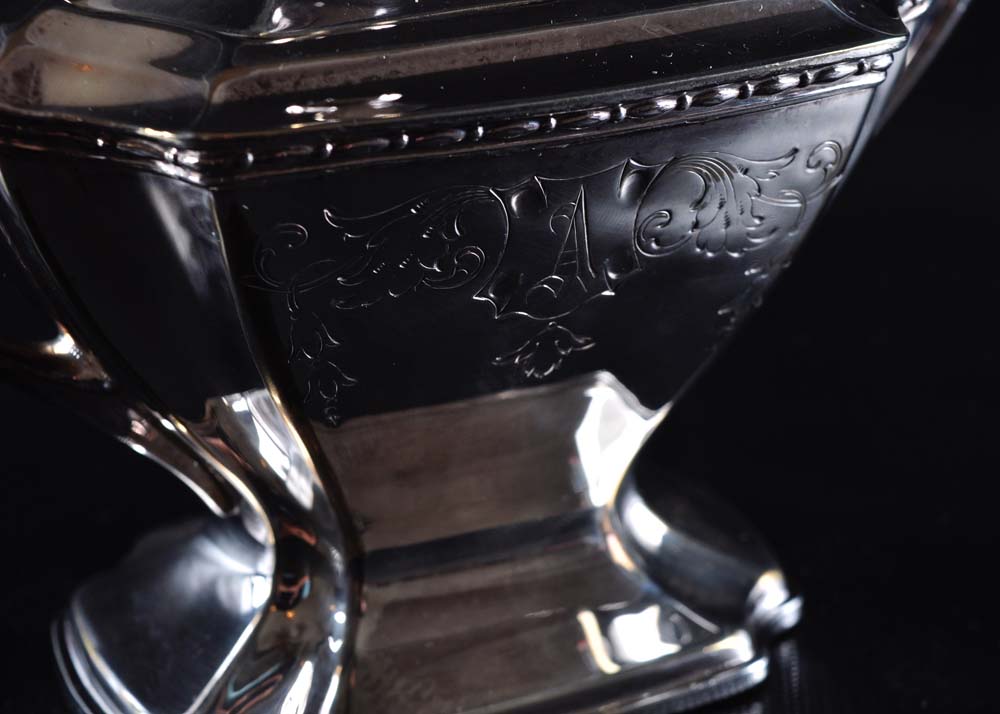 Chippendale Silver Plate Tea Set on Tray