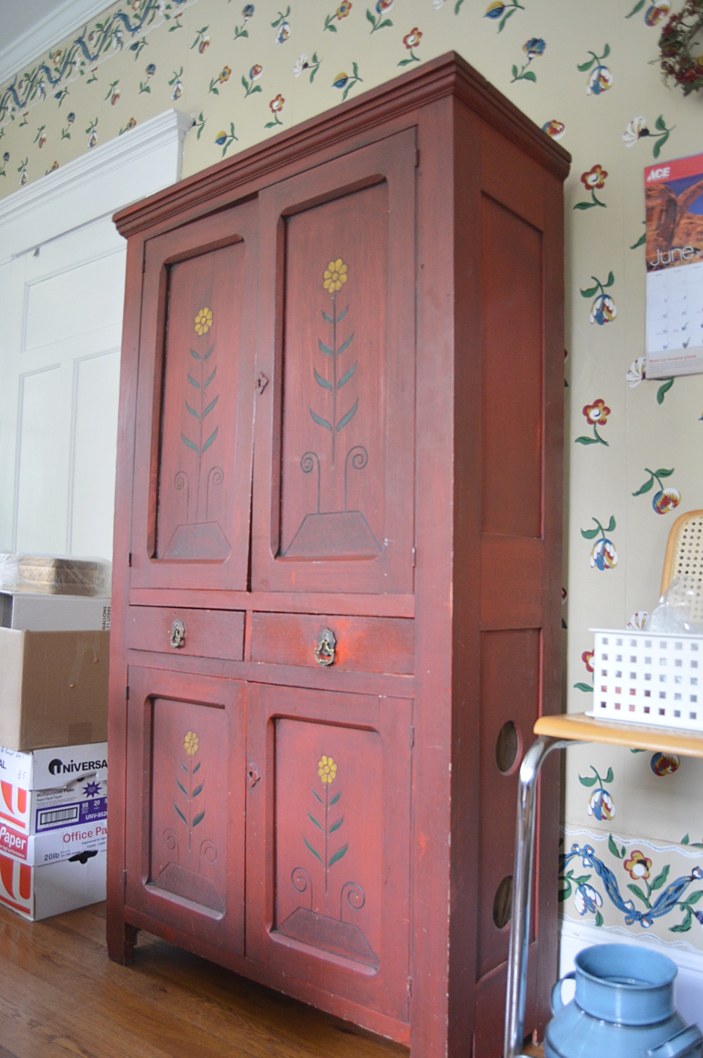 Mid 1800s Pie Safe in Red Paint