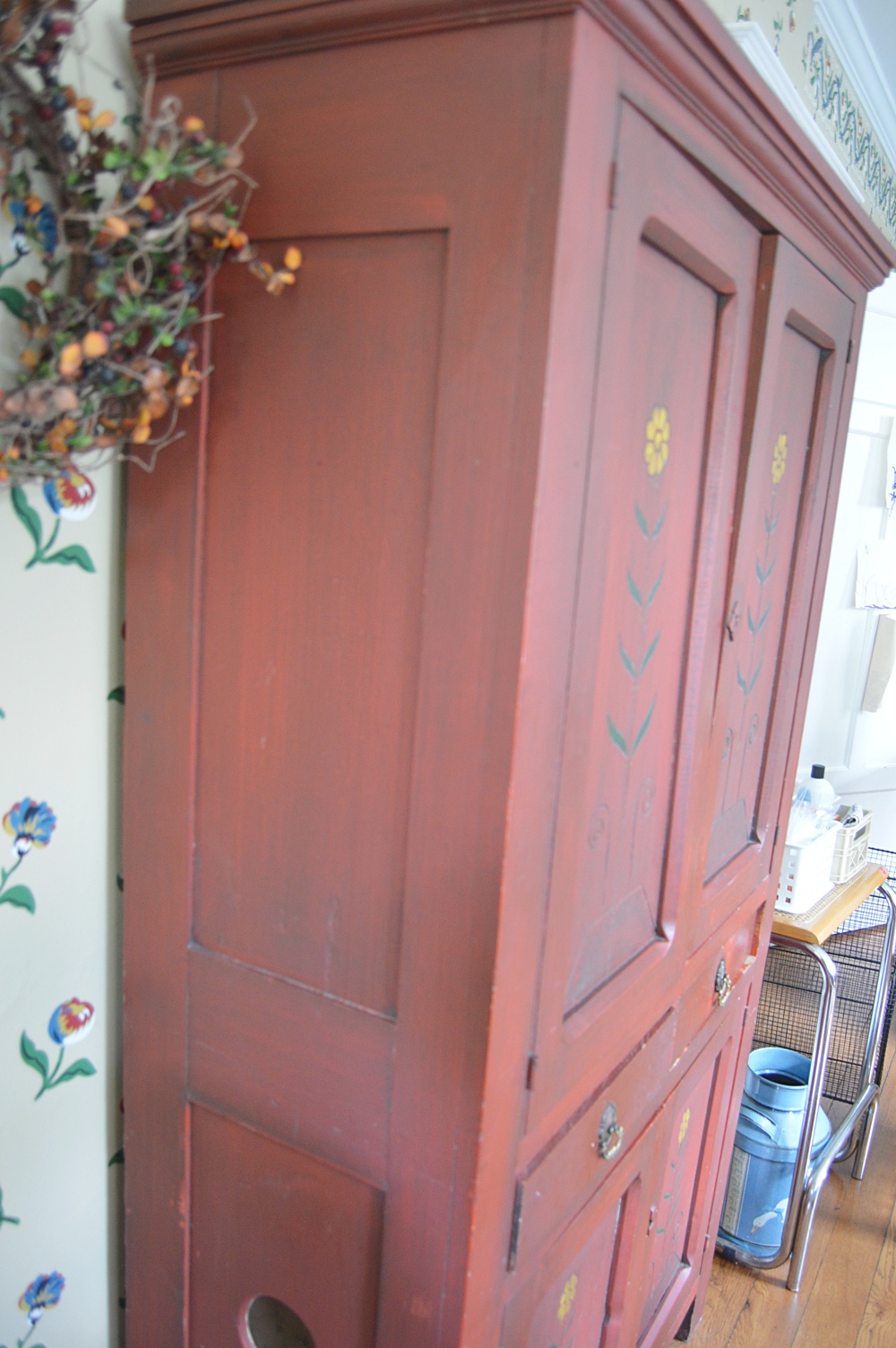 Mid 1800s Pie Safe in Red Paint