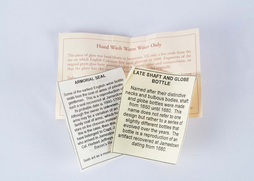 Reproduction Jamestown Wine Bottle