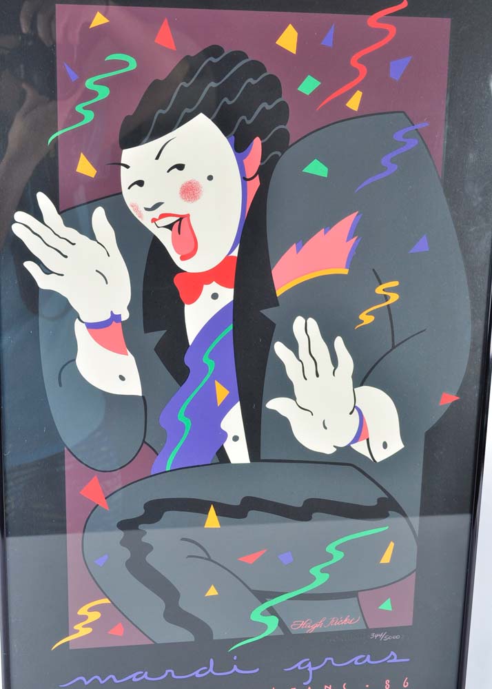 1986 Mardi Gras Numbered Lithograph Poster