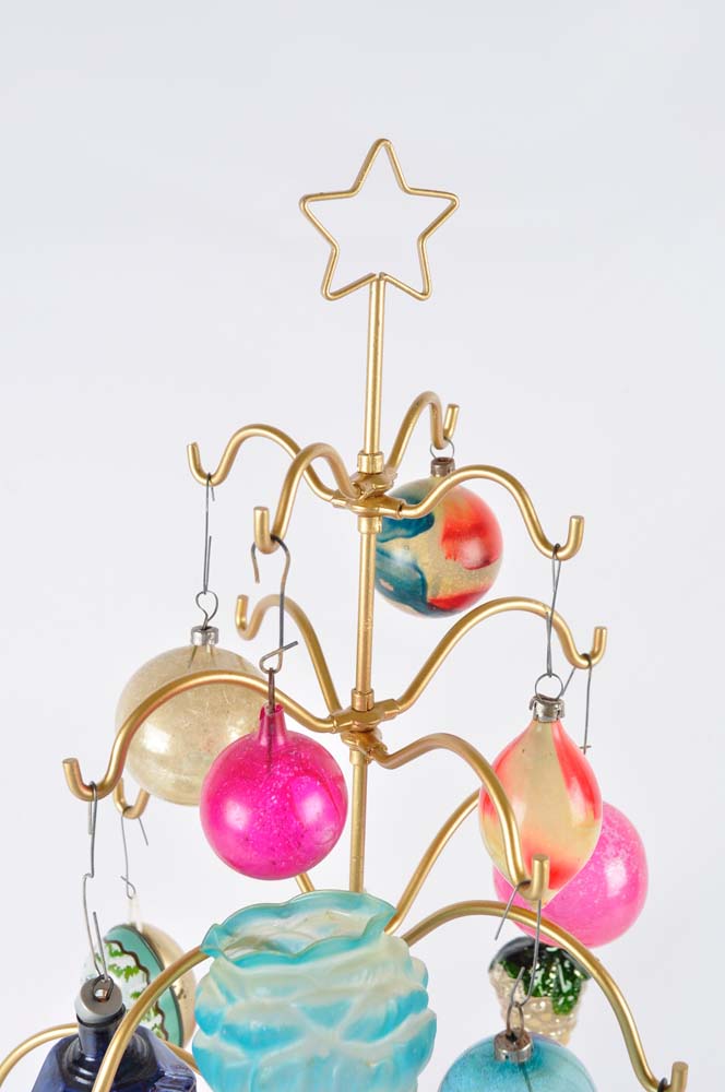 Vintage Ornaments with Display Tree