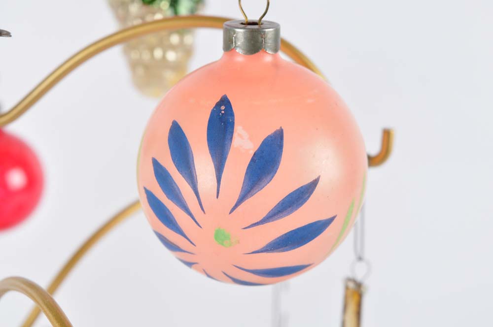 Vintage Ornaments with Display Tree