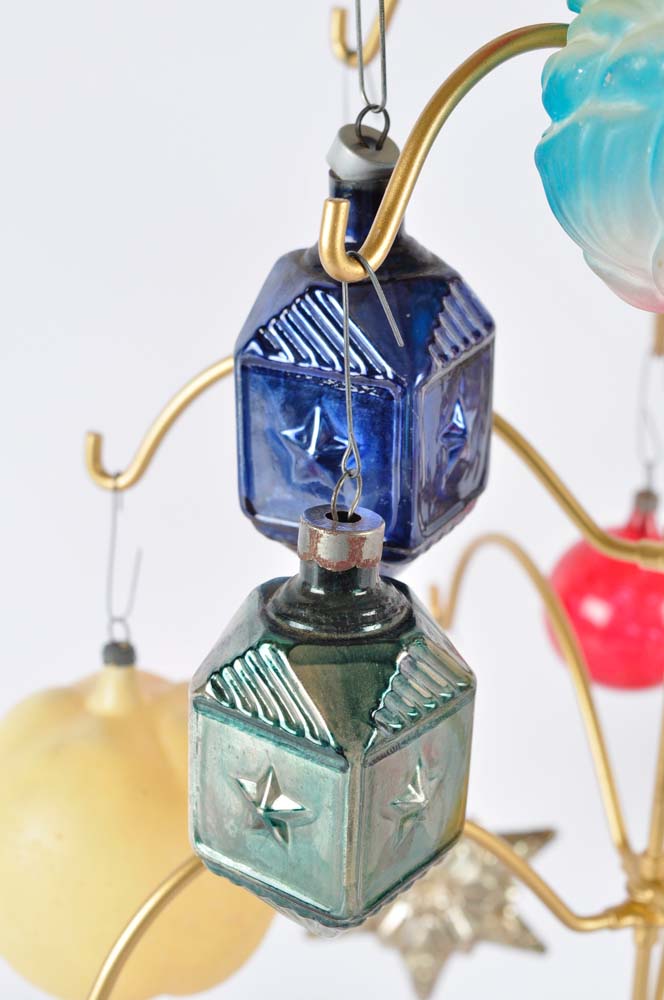 Vintage Ornaments with Display Tree