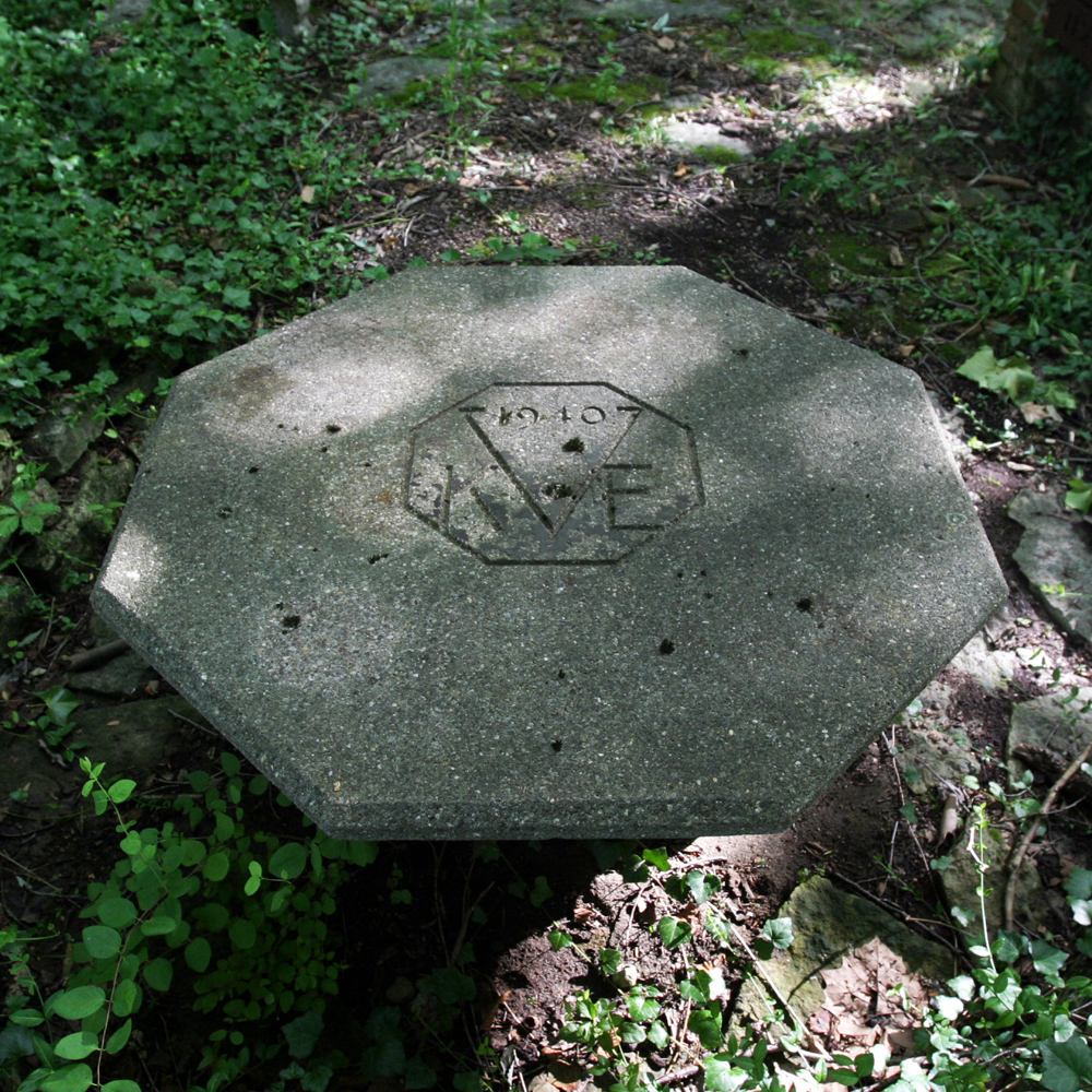 1940 Initialed Kurt and Edith Vonnegut Octagonal Concrete Picnic Table