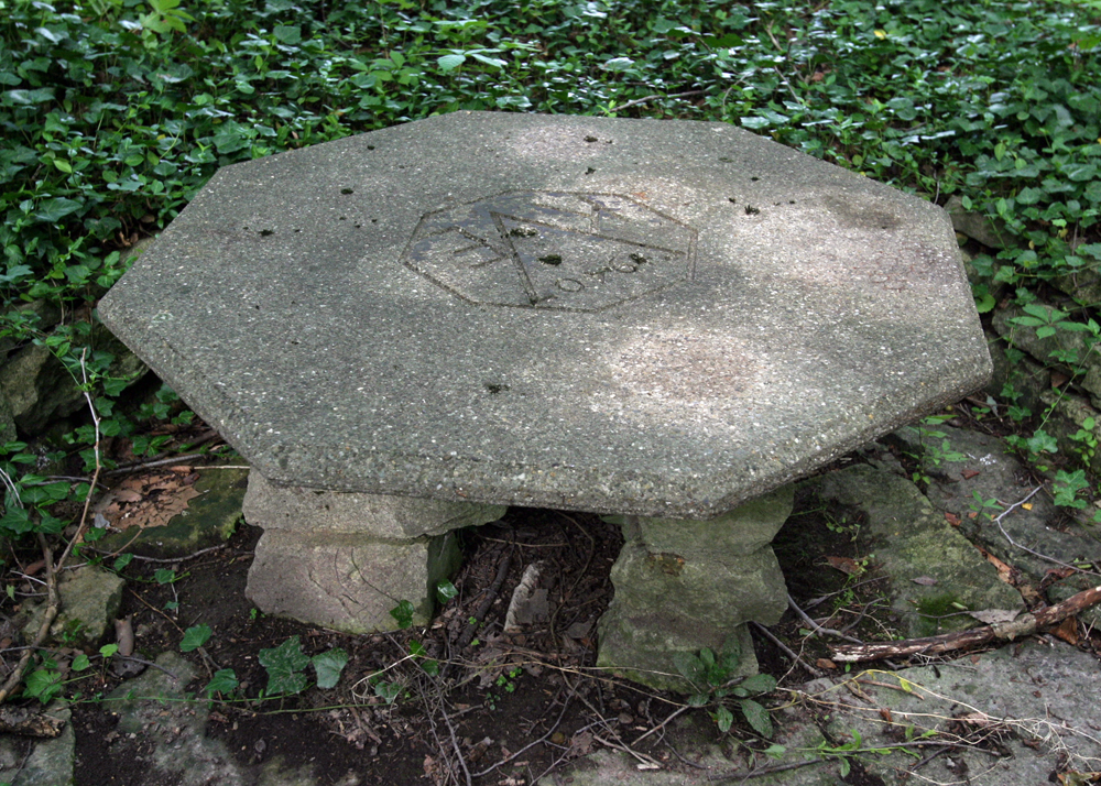 1940 Initialed Kurt and Edith Vonnegut Octagonal Concrete Picnic Table