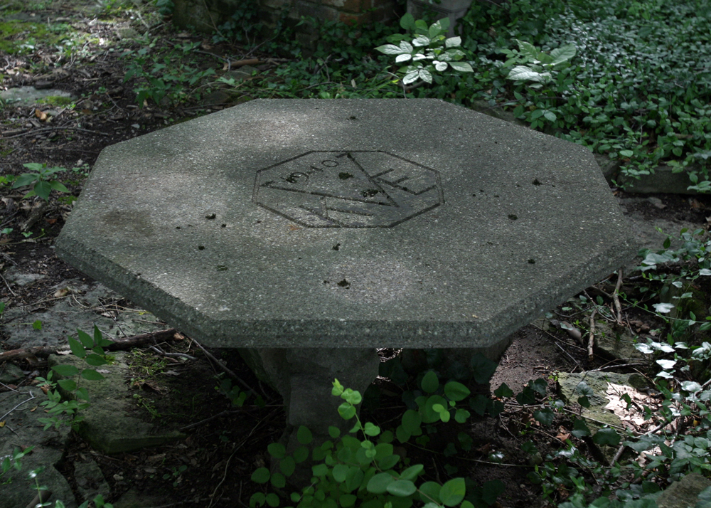 1940 Initialed Kurt and Edith Vonnegut Octagonal Concrete Picnic Table