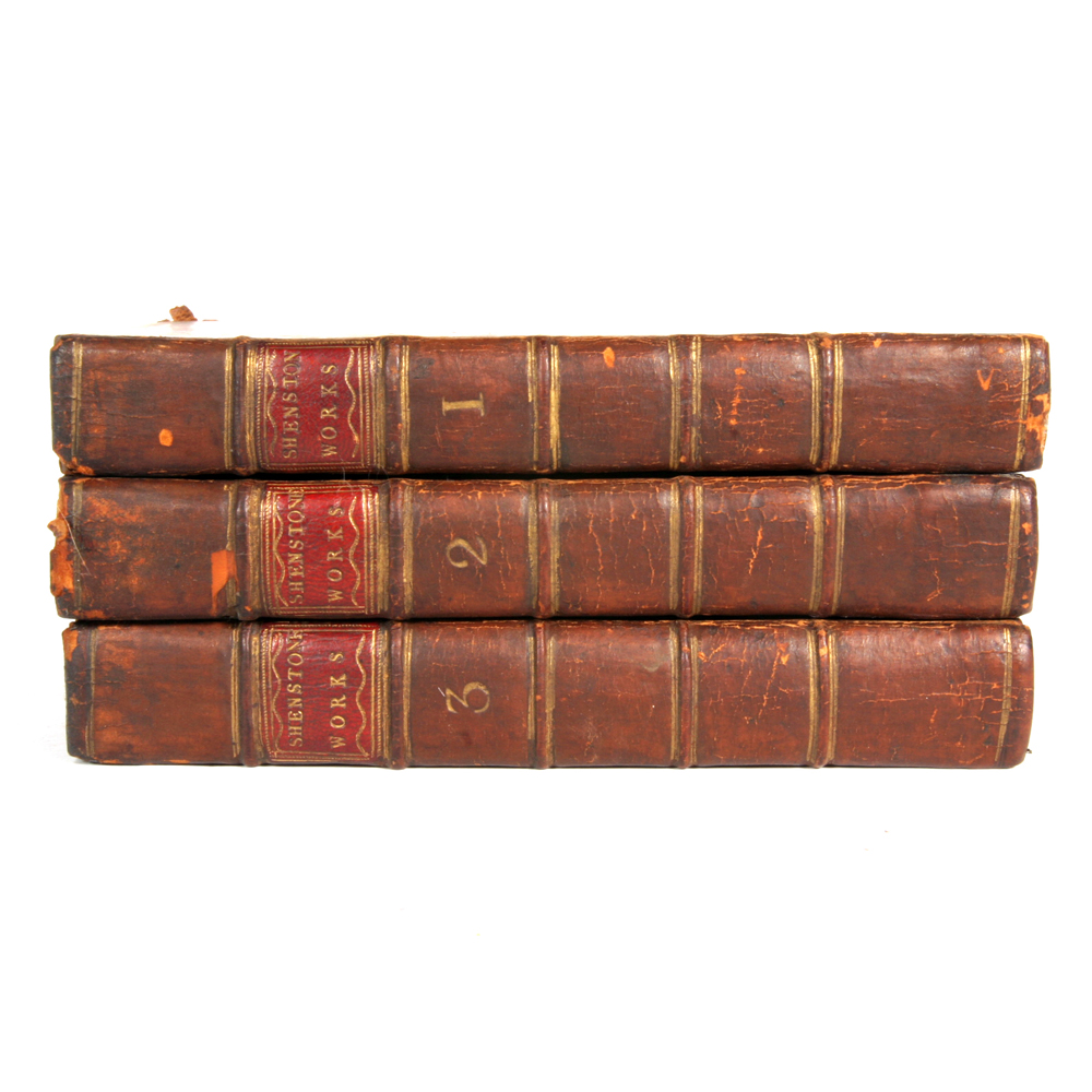 1777 Three-Volume "The Works in Verse and Prose of William Shenstone"