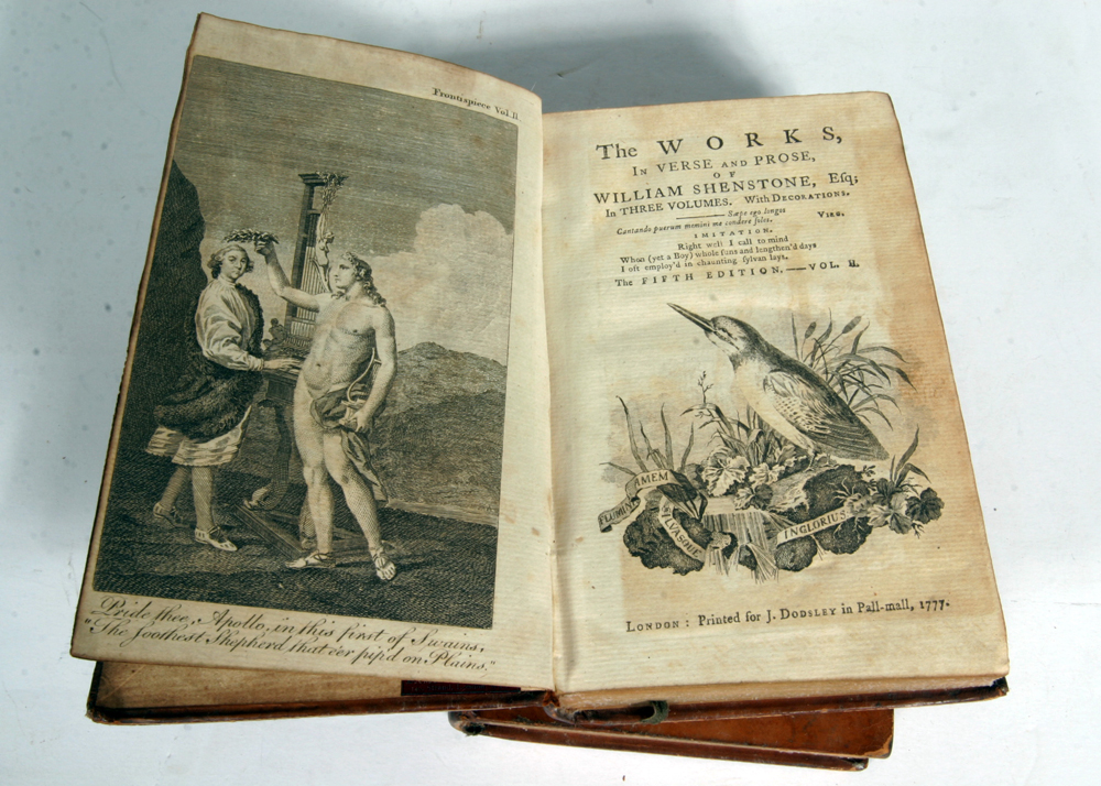 1777 Three-Volume "The Works in Verse and Prose of William Shenstone"