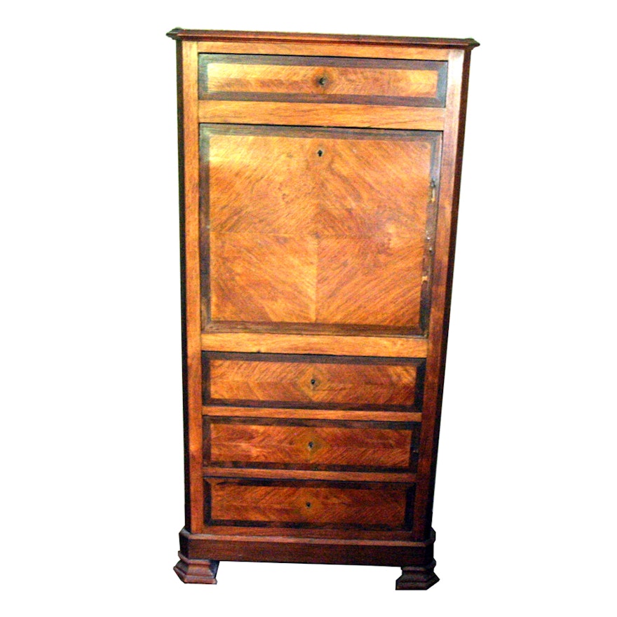 Antique Walnut  Secretaire a Abattant