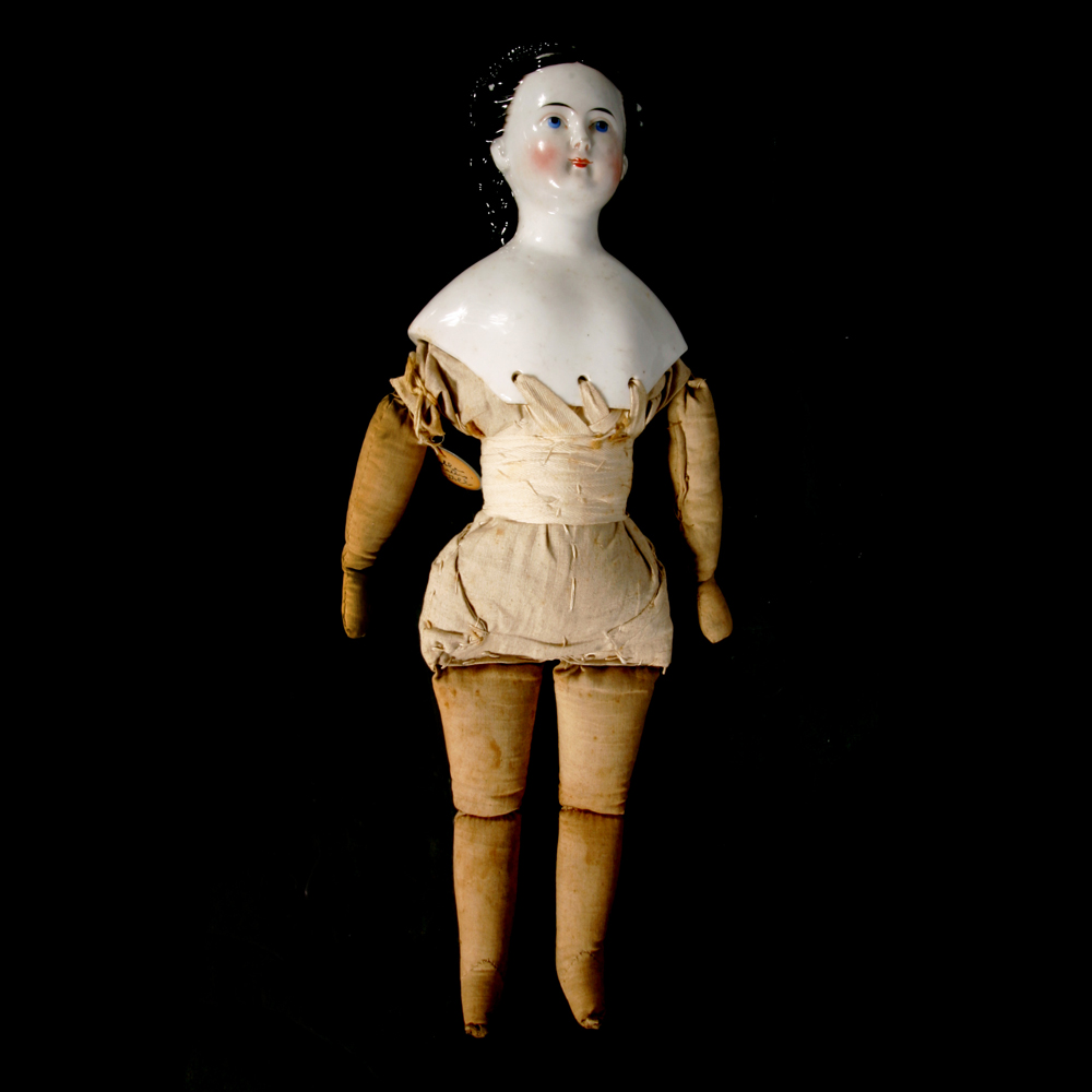 Antique German Doll with Adelina Patti Style Porcelain Head