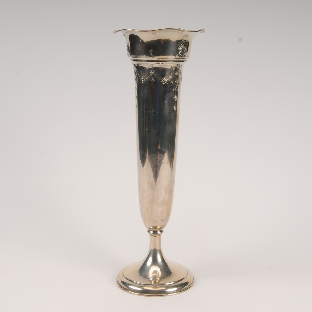 International Weighted Sterling Silver Trumpet Vase