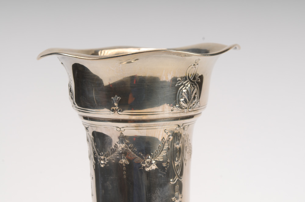 International Weighted Sterling Silver Trumpet Vase