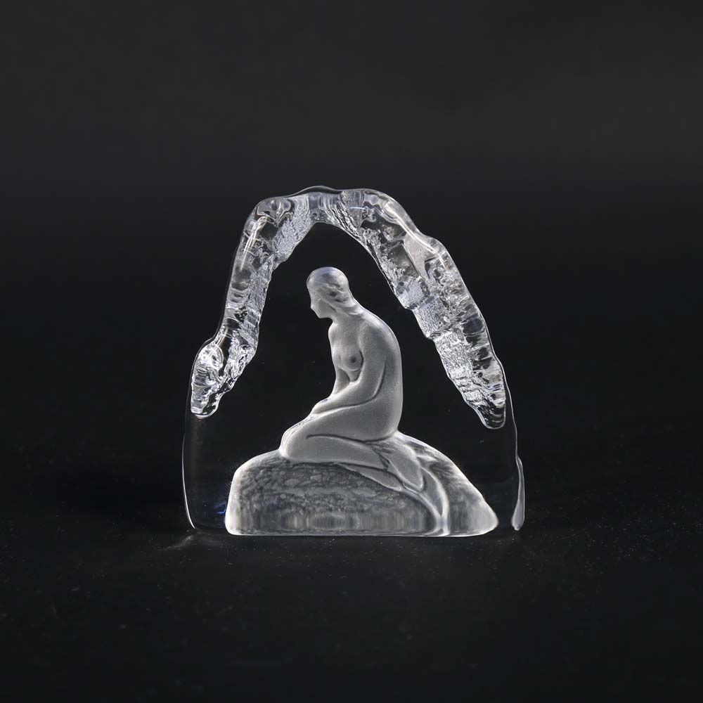 Nybro Sweden Glass Mermaid Sculpture