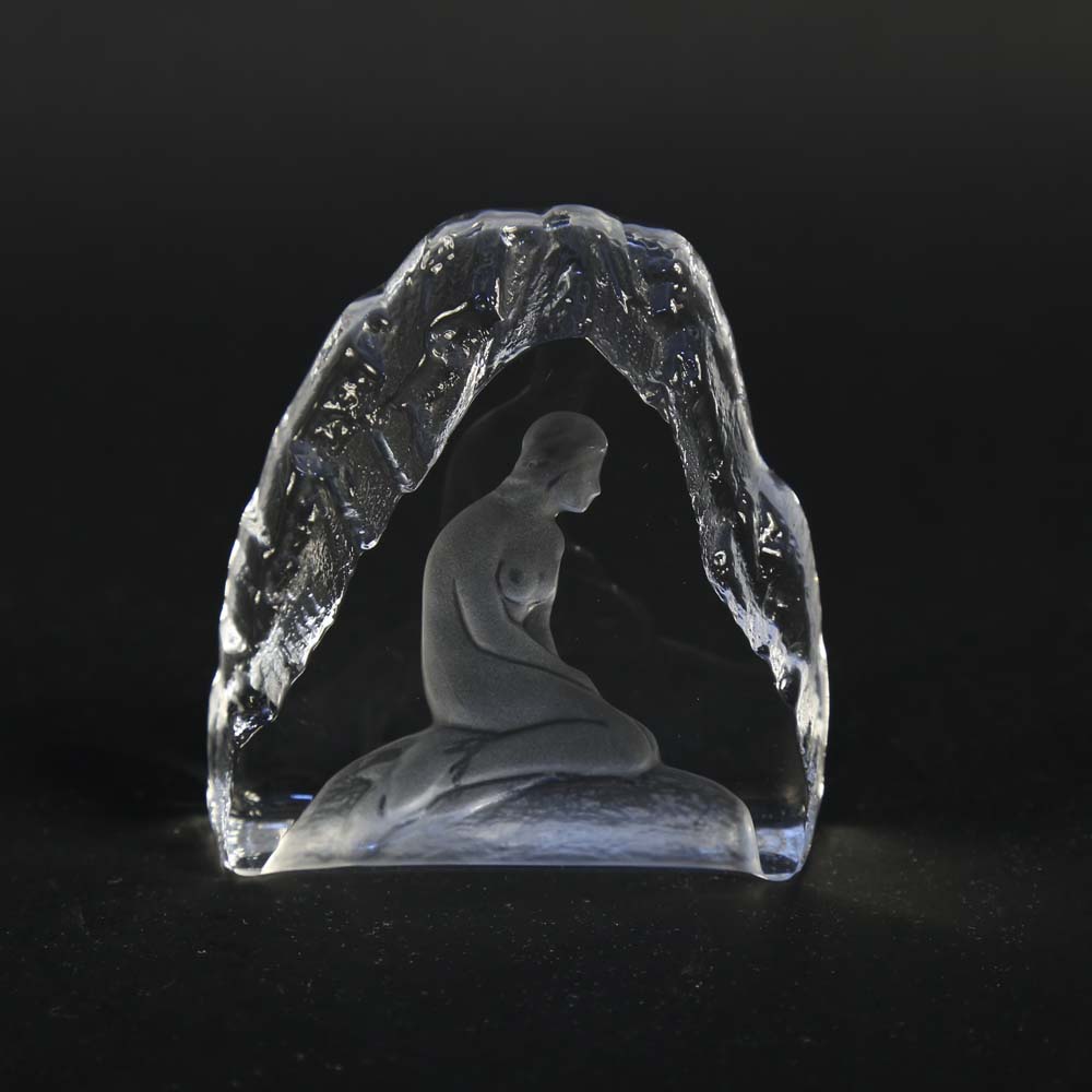 Nybro Sweden Glass Mermaid Sculpture