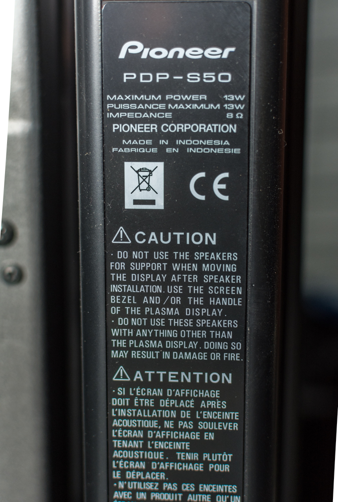 Pioneer Elite Plasma Flatcreen TV With Yamaha Soundboard Speakers