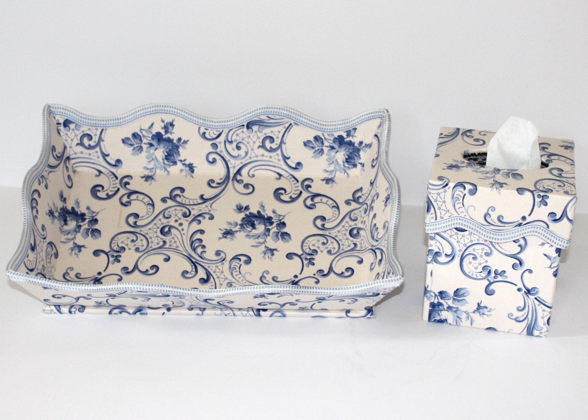 Fabric-Covered Dresser Trays and Tissue Box Covers