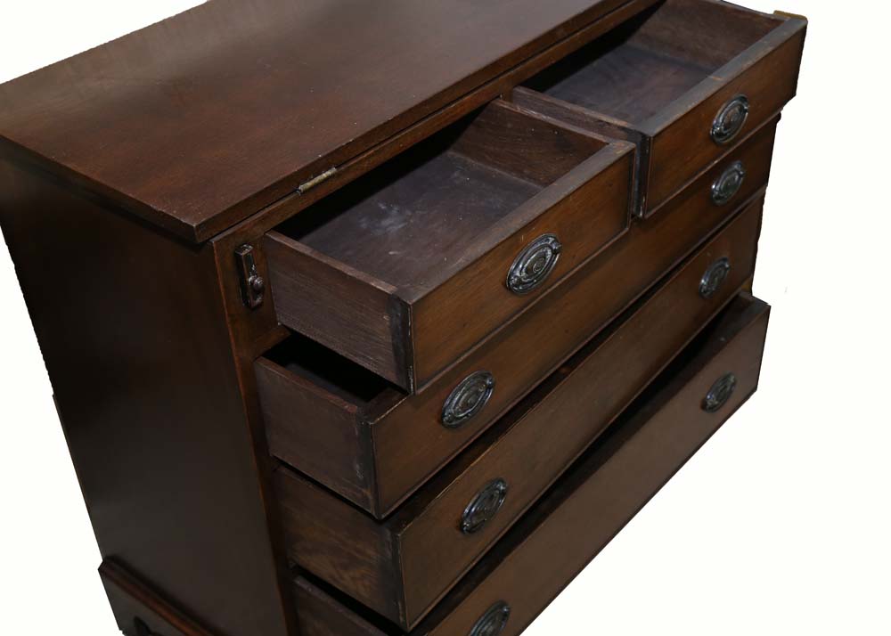 Vintage Federal Style Walnut Bachelors Chest Of Drawers