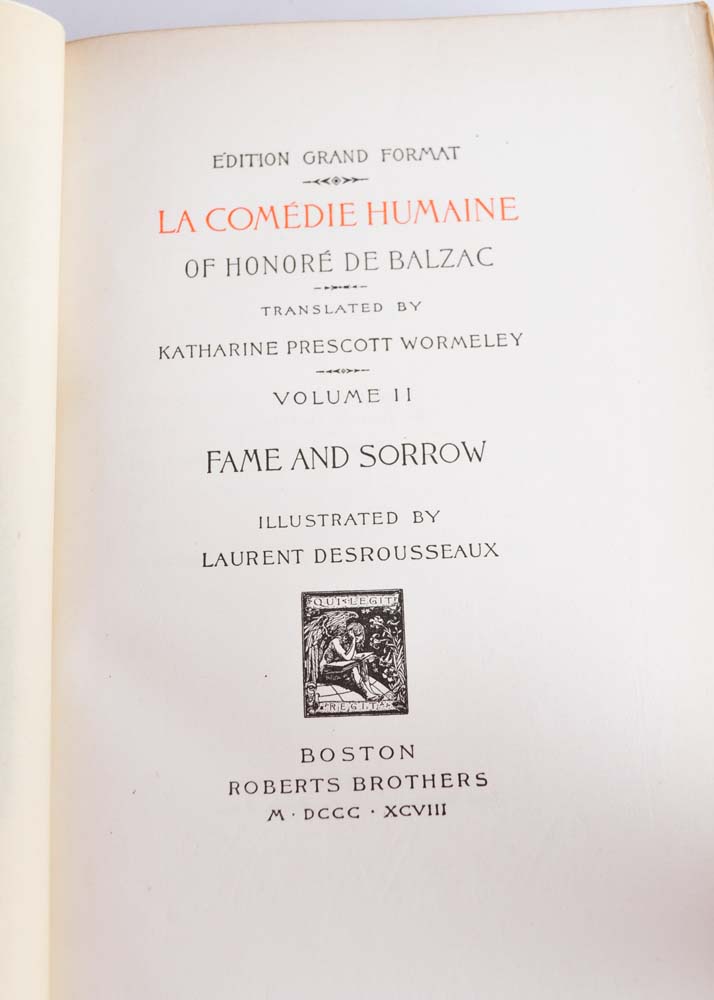 1896 Set of Balzac's "The Human Comedy"