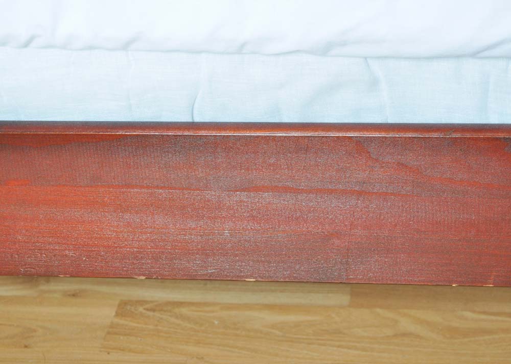 Mahogany Stained Daybed with Coordinating Linens and Pillows