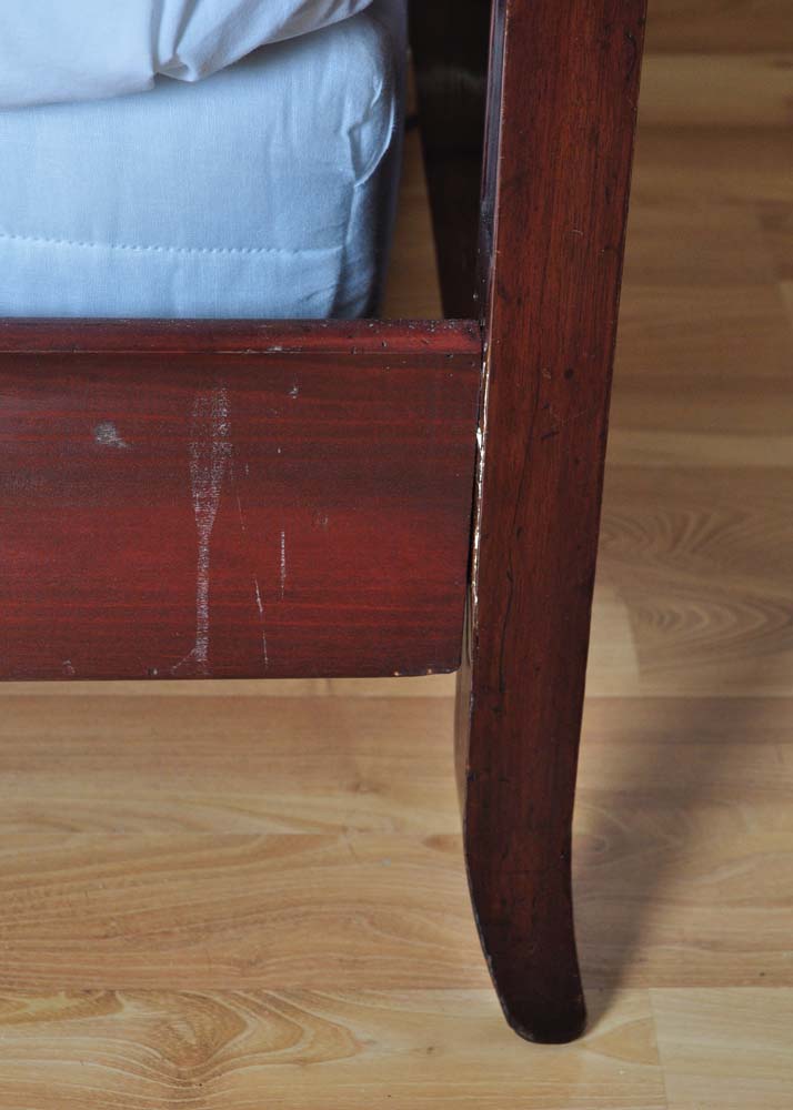 Mahogany Stained Daybed with Coordinating Linens and Pillows