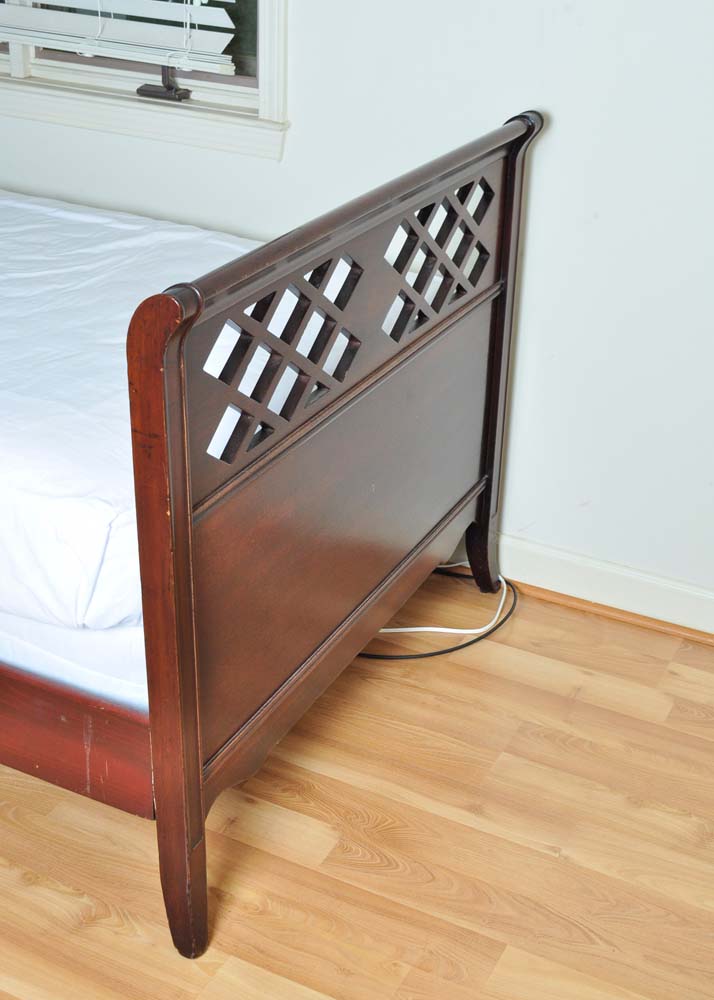 Mahogany Stained Daybed with Coordinating Linens and Pillows